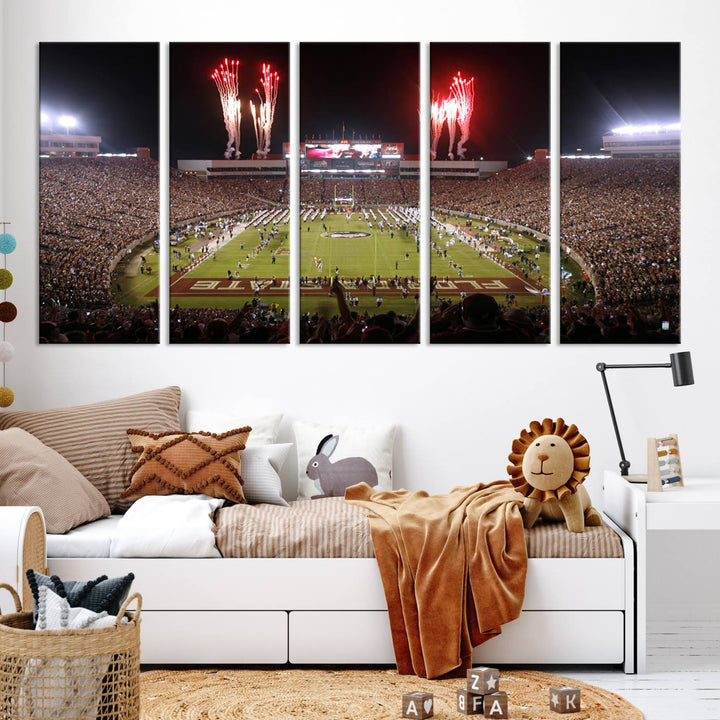 Florida State Seminoles Football Team Print - Tallahassee Doak Campbell Stadium Wall Art Canvas Print