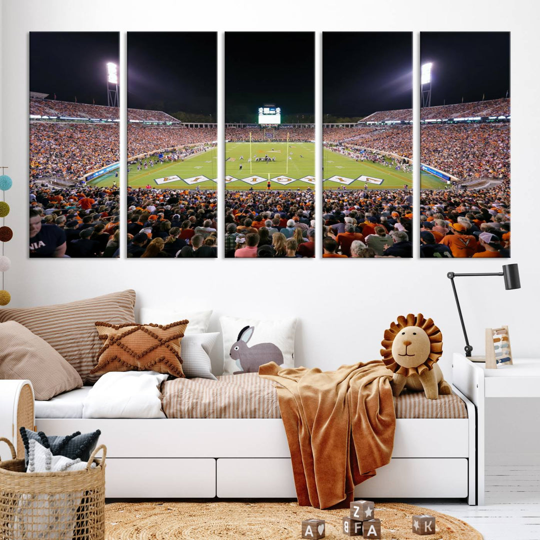 Virginia Cavaliers Football Team Print - Charlottesville Scott Stadium Wall Art Canvas Print