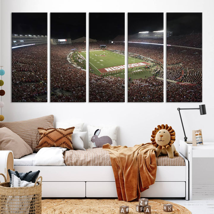 Wisconsin Badgers Football Team Print - Madison Camp Randall Stadium Wall Art Canvas Print