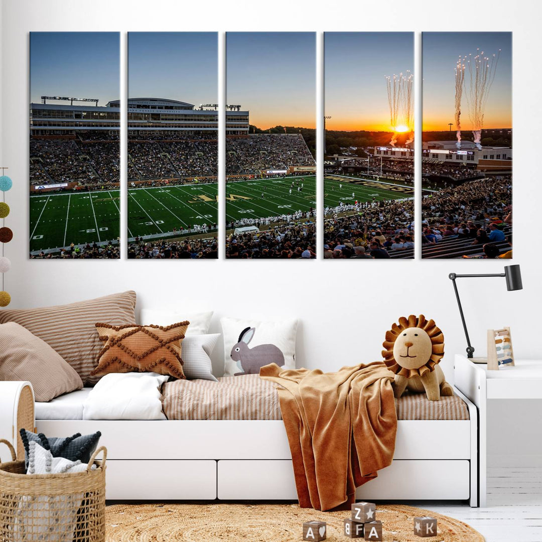 Demon Deacons Football Team Print - Winston-Salem Allegacy Federal Credit Union Stadium Wall Art Canvas Print