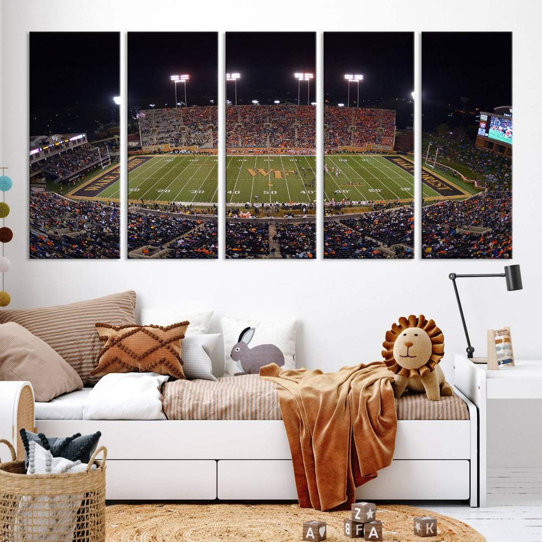 Demon Deacons Football Team Print - Winston-Salem Allegacy Federal Credit Union Stadium Wall Art Canvas Print