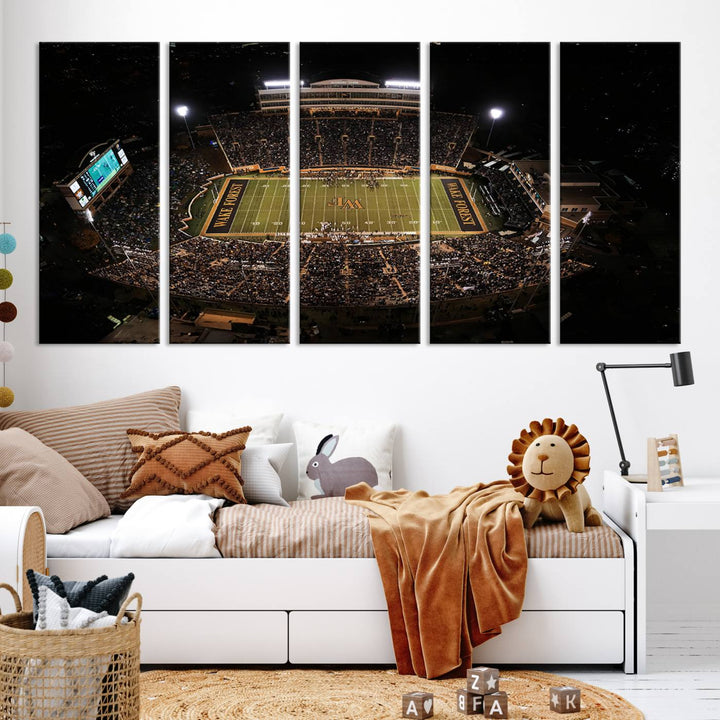 Wake Forest University Demon Deacons Football Team Print - Winston-Salem Allegacy Federal Credit Union Stadium Wall Art Canvas Print