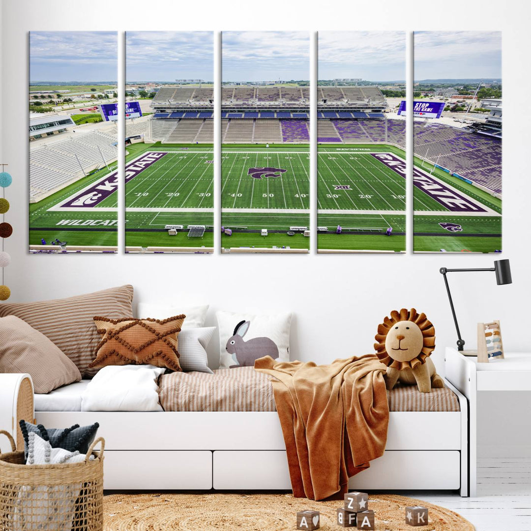 KState Wildcats Football Team Print - Manhattan Bill Snyder Family Football Stadium Wall Art Canvas Print