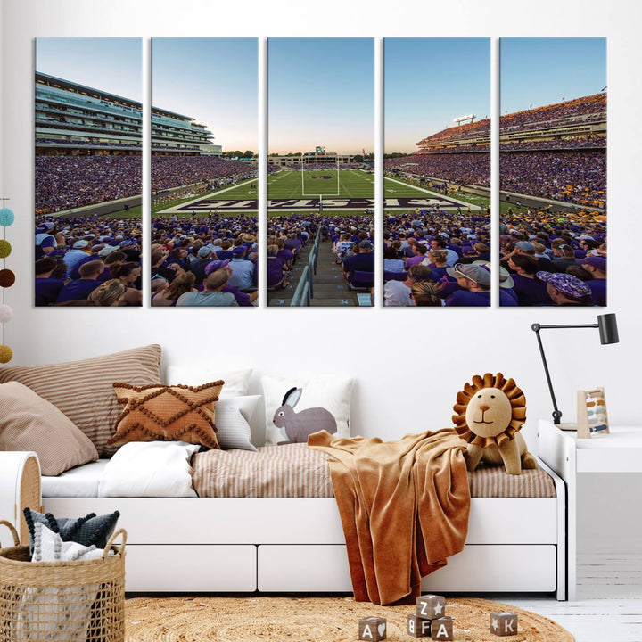 Kansas State University Wildcats Football Team Print - Manhattan Bill Snyder Family Football Stadium Wall Art Canvas Print