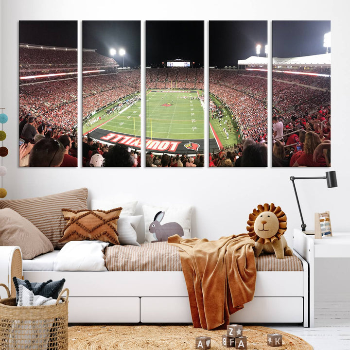 University of Louisville Cardinals Football Team Print - Louisville Cardinal Stadium Wall Art Canvas Print