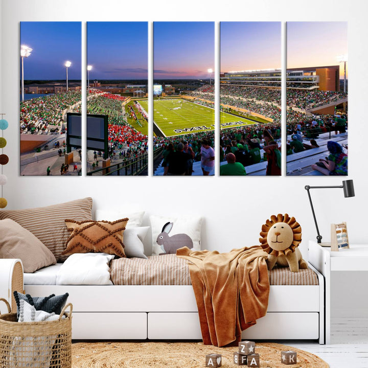 University of North Texas Mean Green Football Team Print - Denton DATCU Stadium Wall Art Canvas Print