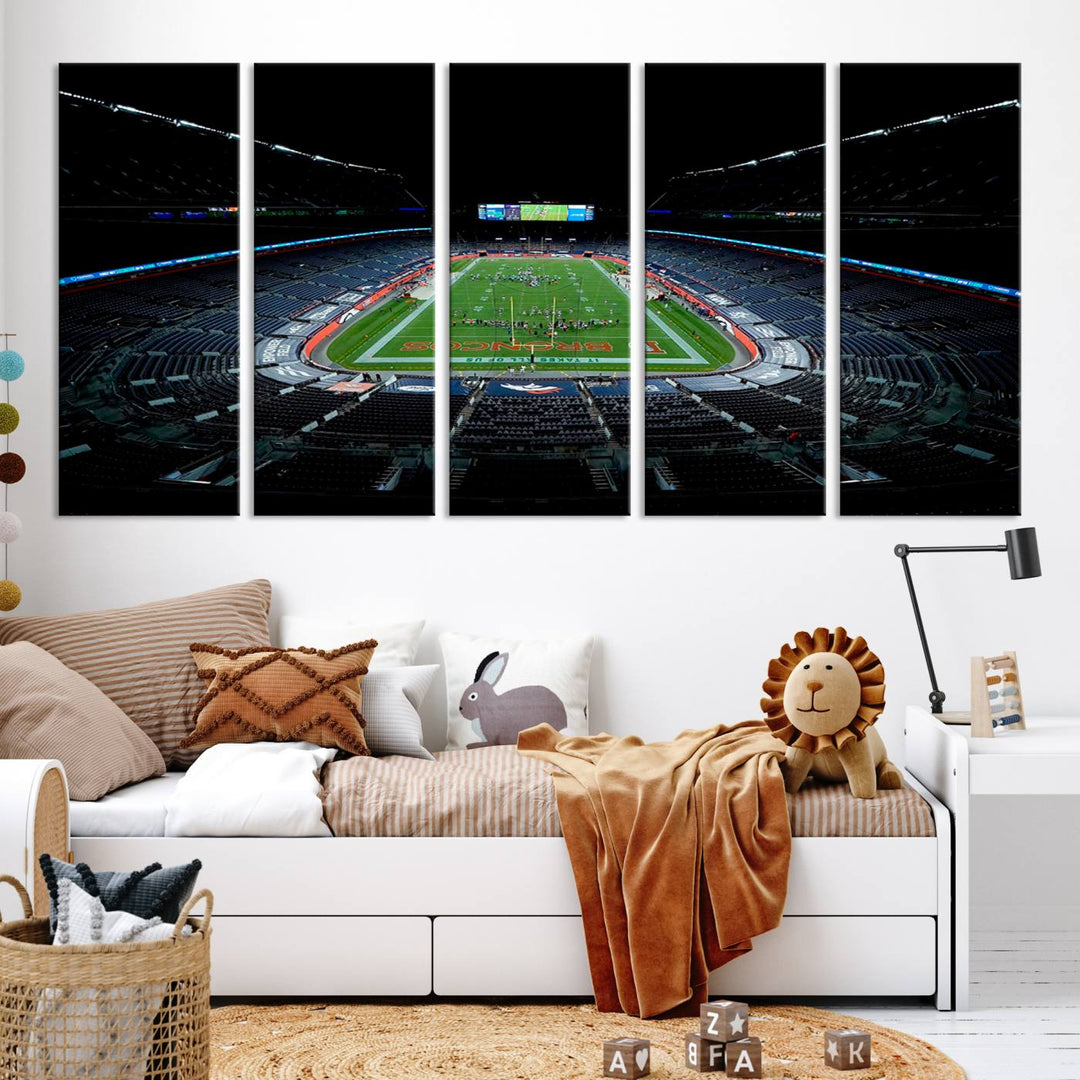 Denver Broncos Football Team Print - Denver Empower Field at Mile High Stadium Wall Art Canvas Print