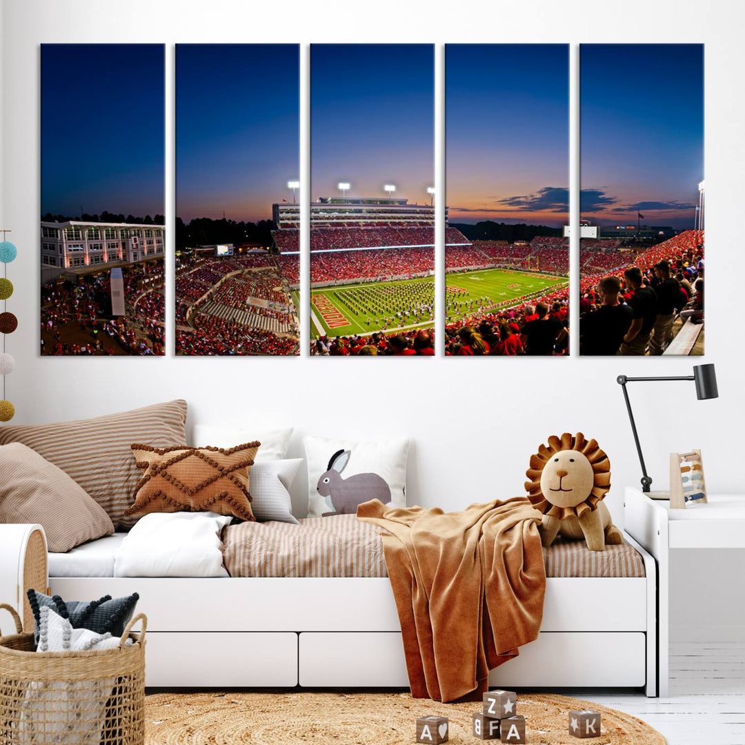 Wolfpack Football Team Print - Raleigh Carter-Finley Stadium Wall Art Canvas Print