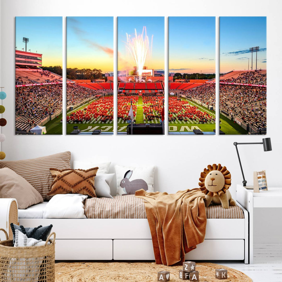 North Carolina State University Wolfpack Football Team Print - Raleigh Carter-Finley Stadium Wall Art Canvas Print