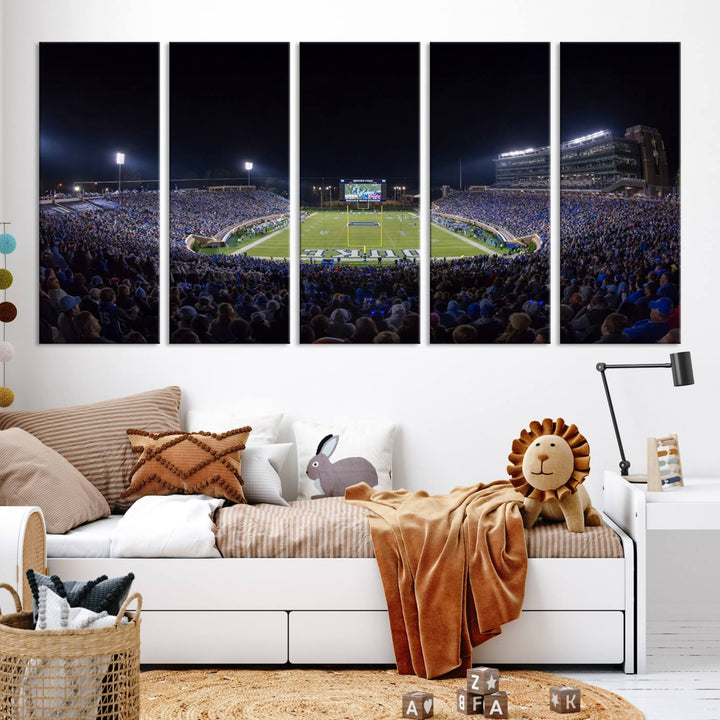 Duke University Blue Devils Football Team Print - Durham Wallace Wade Stadium Wall Art Canvas Print