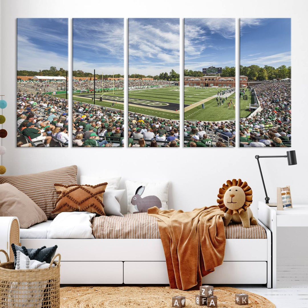 University of Charlotte 49ers Football Team Print - Charlotte Jerry Richardson Stadium Wall Art Canvas Print