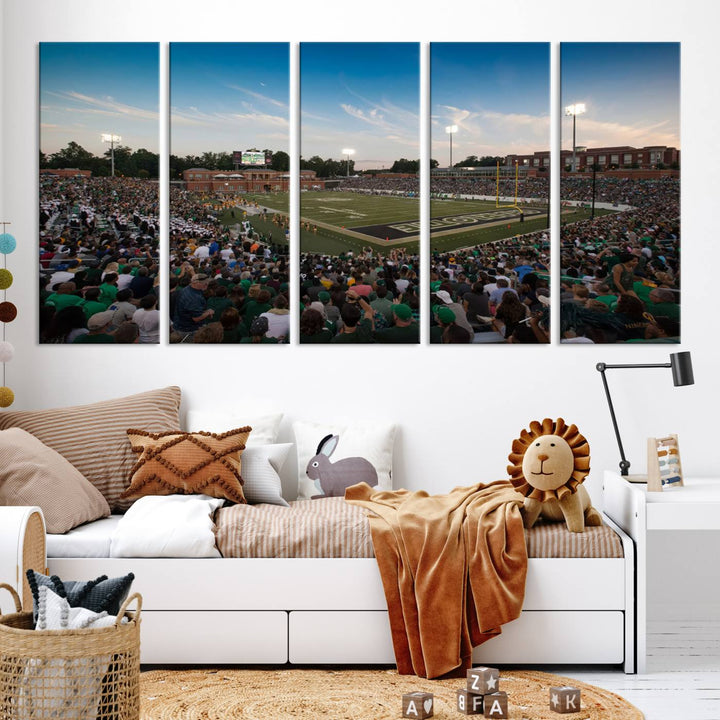 University of Charlotte 49ers Football Team Print - Charlotte Jerry Richardson Stadium Wall Art Canvas Print