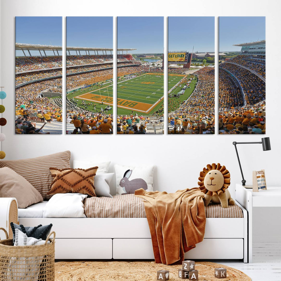 Baylor University Bears Football Team Print - Waco McLane Stadium Wall Art Canvas Print