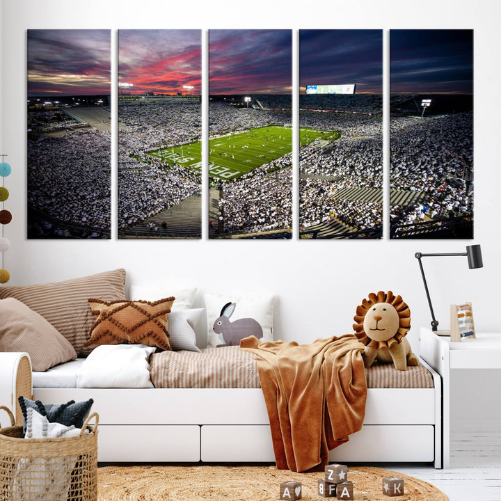 Penn State Nittany Lions Football Team Print - University Park Beaver Stadium Wall Art Canvas Print