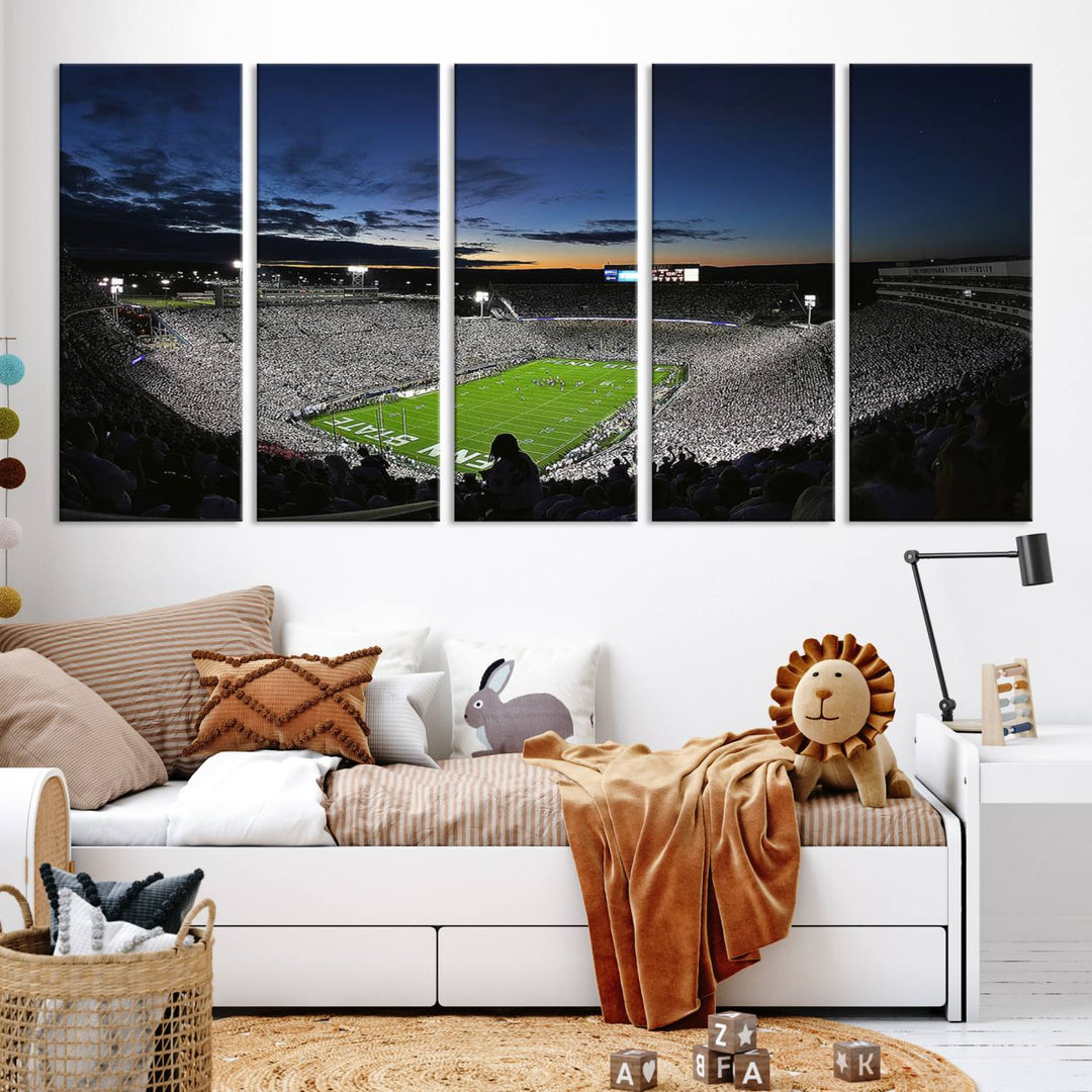 Penn State Nittany Lions Football Team Print - University Park Beaver Stadium Wall Art Canvas Print