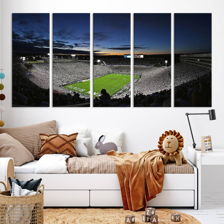 Penn State Nittany Lions Football Team Print - University Park Beaver Stadium Wall Art Canvas Print