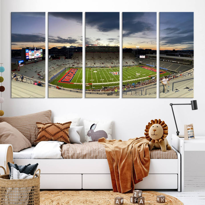 Arizona Wildcats Football Team Print - Tucson Arizona Stadium Wall Art Canvas Print