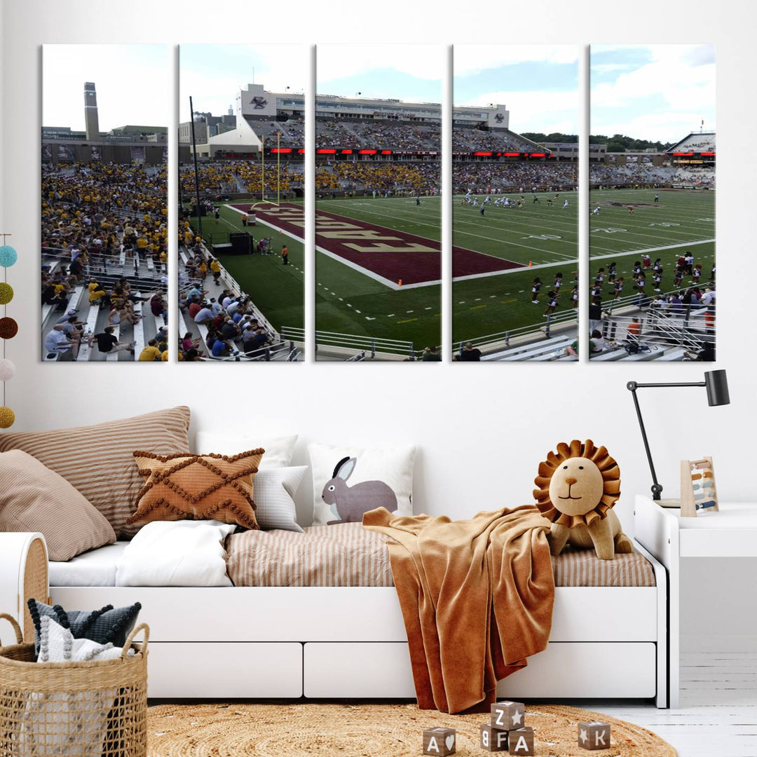 Boston College Eagles Football Team Print - Boston Alumni Stadium Wall Art Canvas Print