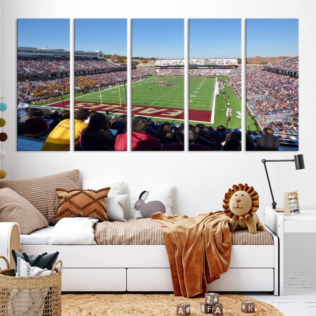 Boston College Eagles Football Team Print - Boston Alumni Stadium Wall Art Canvas Print