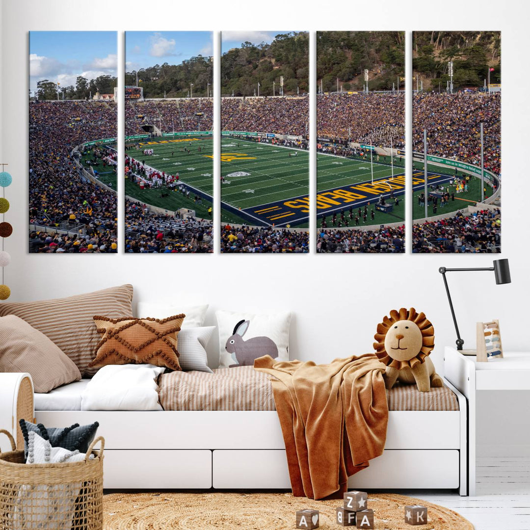 University of California Golden Bears Football Team Print - Berkeley California Memorial Stadium Wall Art Canvas Print