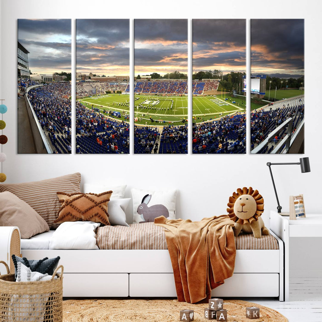 Duke University Blue Devils Football Team Print - Durham Wallace Wade Stadium Wall Art Canvas Print