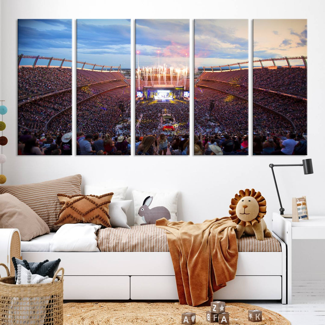 Denver Broncos Football Team Print - Empower Field at Mile High Stadium Wall Art Canvas Print