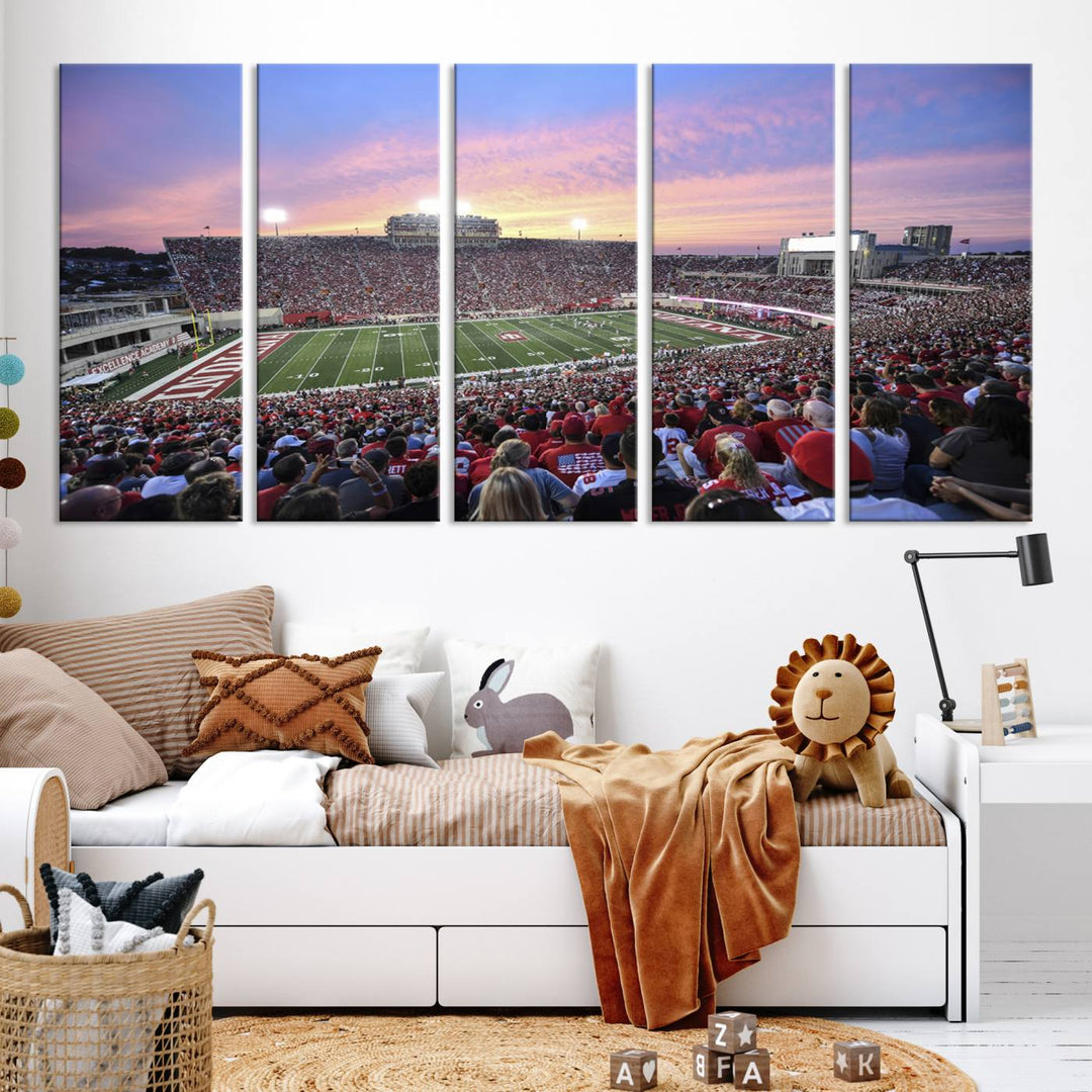 Indiana University Hoosiers Football Team Print - Bloomington Memorial Stadium Wall Art Canvas Print