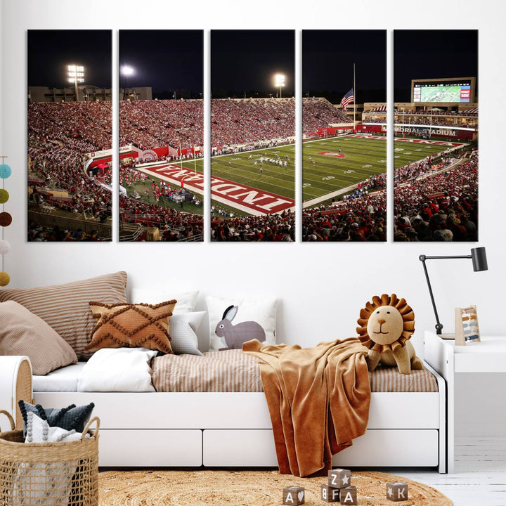 Indiana University Hoosiers Football Team Print - Bloomington Memorial Stadium Wall Art Canvas Print