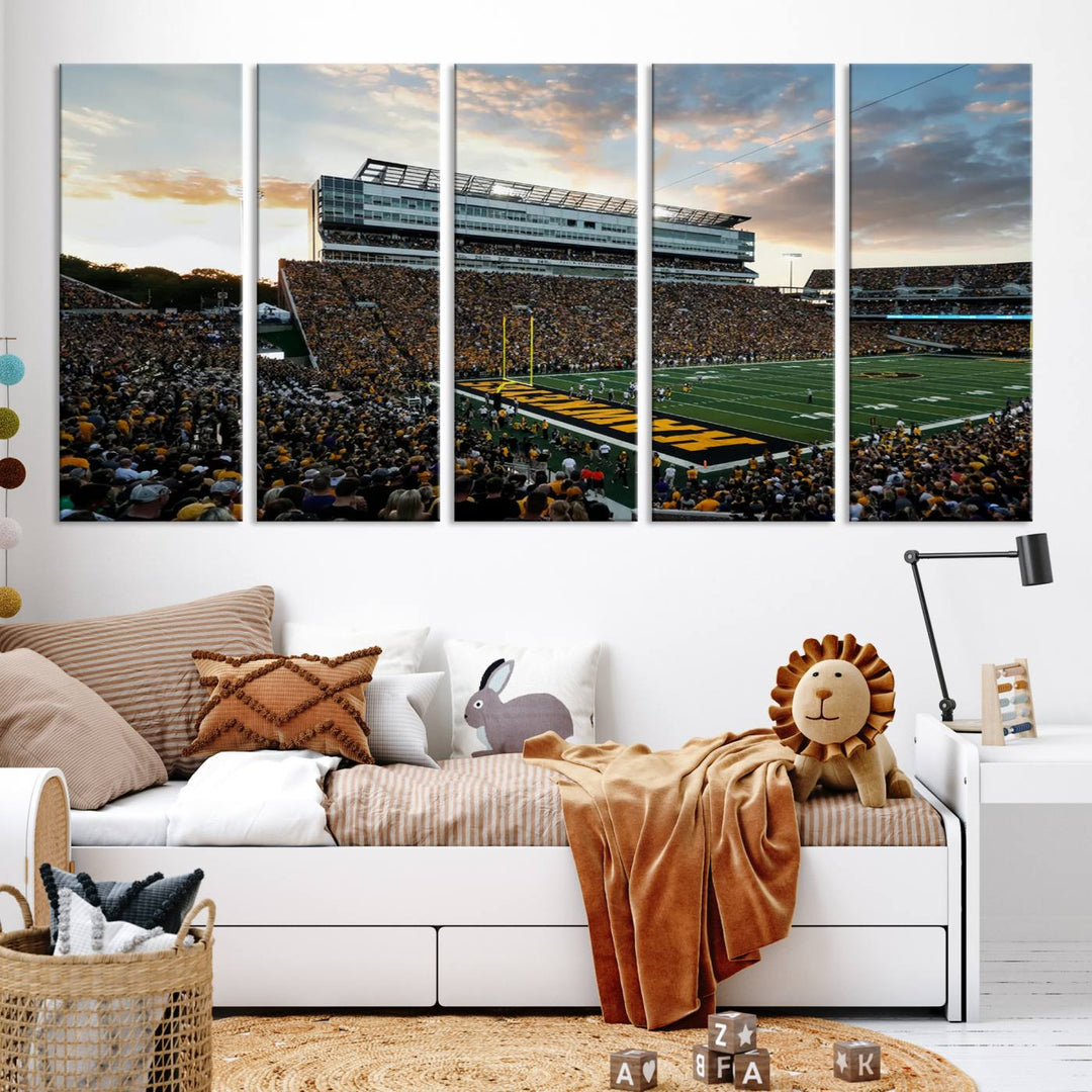 Iowa University Hawkeyes Football Team Print - Iowa City Kinnick Stadium Wall Art Canvas Print