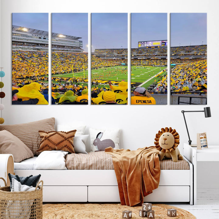 Iowa University Hawkeyes Football Team Print - Iowa City Kinnick Stadium Wall Art Canvas Print