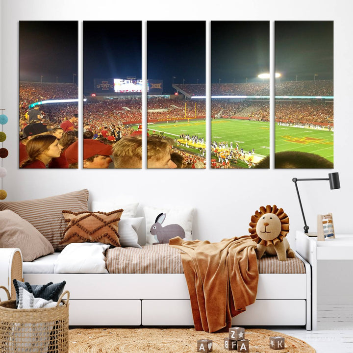 Iowa State University Cyclones Football Team Print - Jack Trice Stadium Ames Wall Art Canvas Print