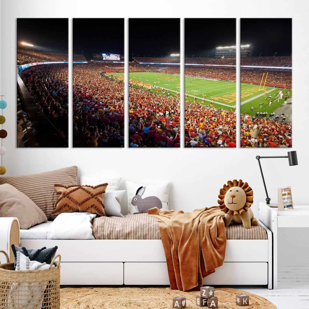 Iowa State University Cyclones Football Team Print - Ames Jack Trice Stadium Wall Art Canvas Print