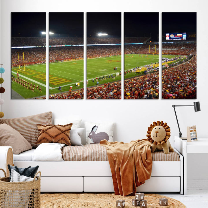 Iowa State University Cyclones Football Team Print - Ames Jack Trice Stadium Wall Art Canvas Print