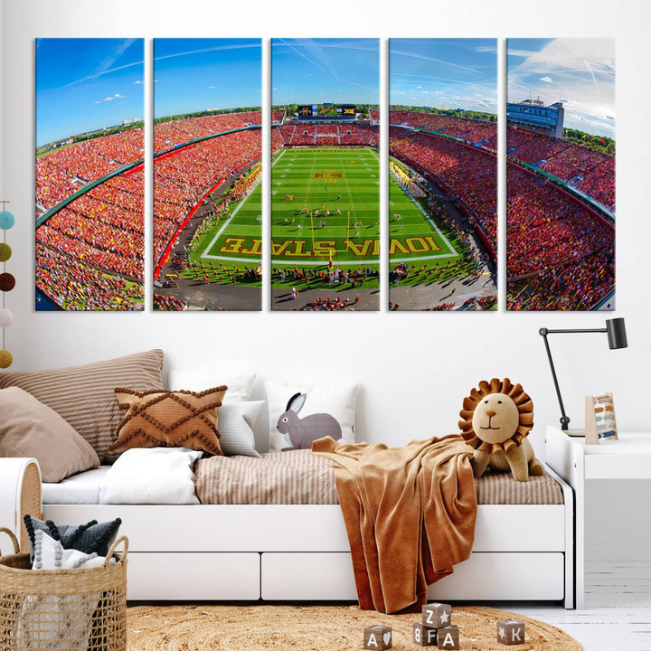 Iowa State University Cyclones Football Team Print - Ames Jack Trice Stadium Wall Art Canvas Print