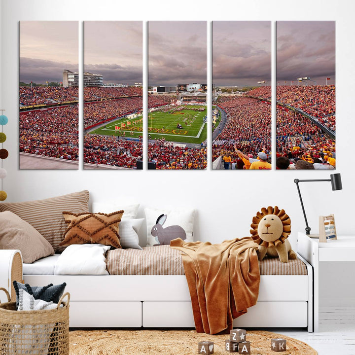 Iowa State University Cyclones Football Team Print - Ames Jack Trice Stadium Wall Art Canvas Print