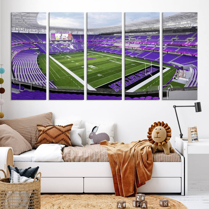 Northwestern University Wildcats Football Team Print - Evanston Ryan Field Wall Art Canvas Print