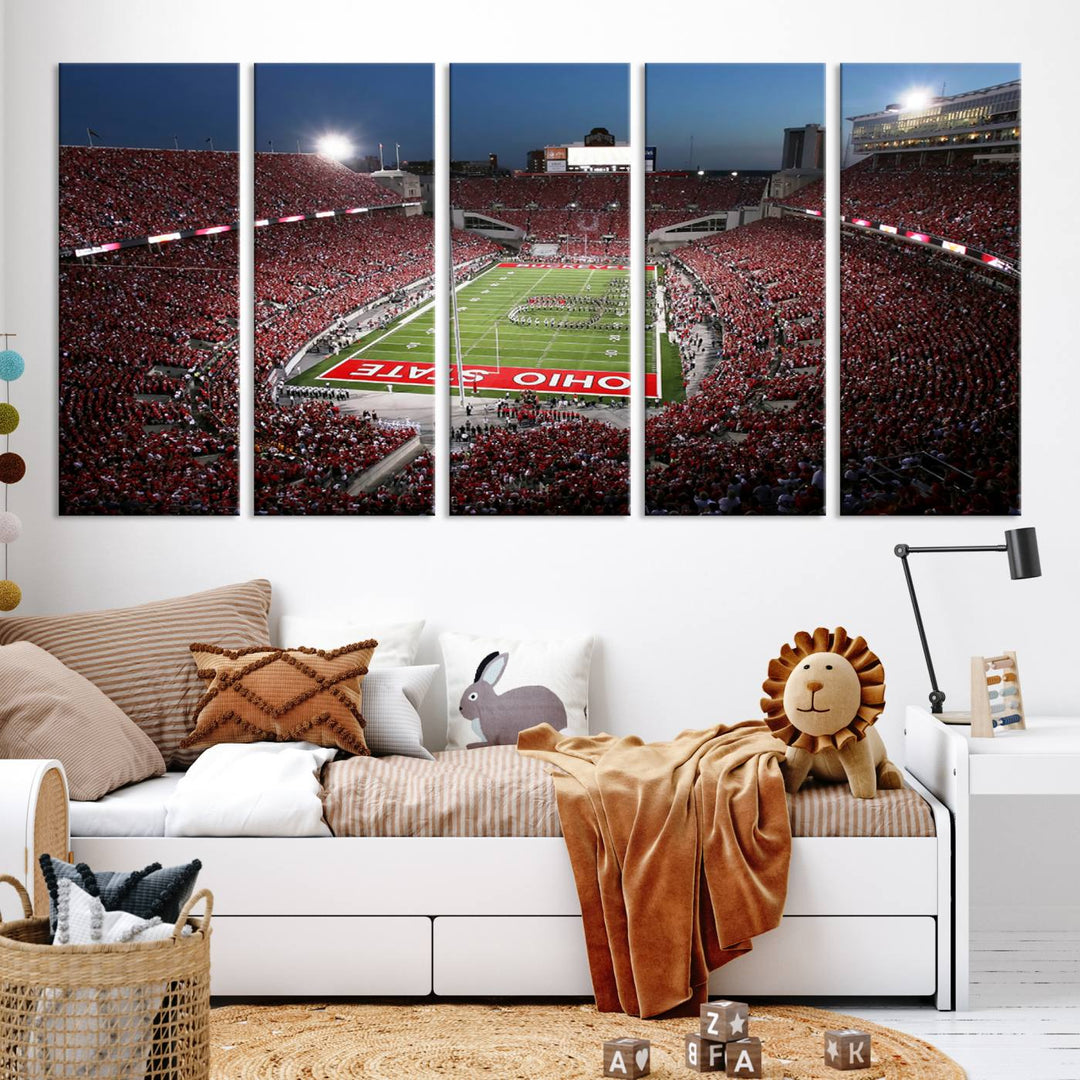 Ohio State University Buckeyes Football Team Print - Columbus Ohio Stadium Wall Art Canvas Print