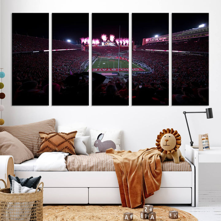 Ohio State University Buckeyes Football Team Print - Columbus Ohio Stadium Wall Art Canvas Print