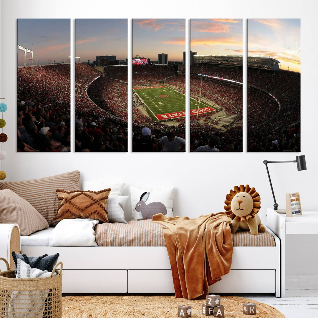 Ohio State University Buckeyes Football Team Print - Columbus Ohio Stadium Wall Art Canvas Print