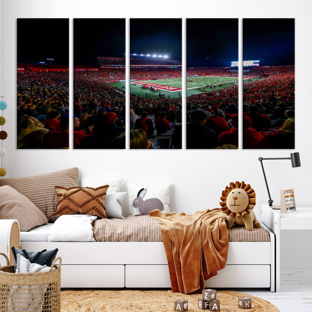 Rutgers Scarlet Knights Football Team Print - SHI Stadium, Piscataway Wall Art Canvas Print