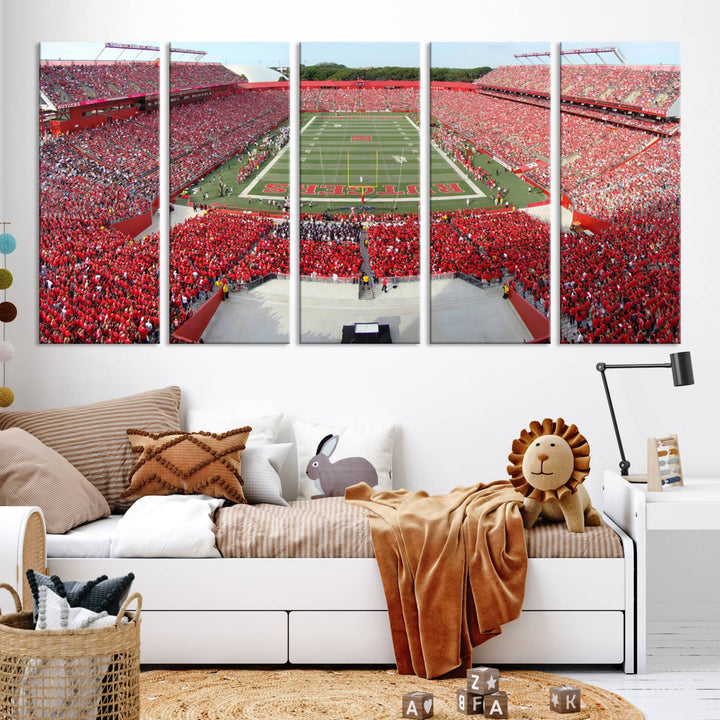 Rutgers Scarlet Knights Football Team Print - Piscataway SHI Stadium Wall Art Canvas Print