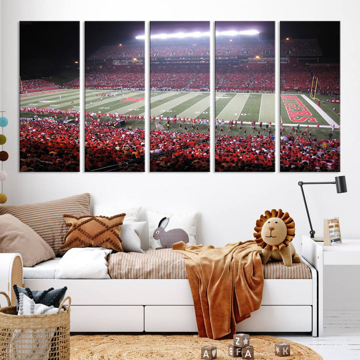 Rutgers University Scarlet Knights Football Team Print - Piscataway SHI Stadium Wall Art Canvas Print