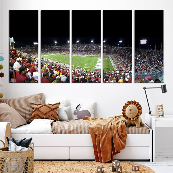 Stanford University Cardinal Football Team Print - Stanford Stadium Wall Art Canvas Print