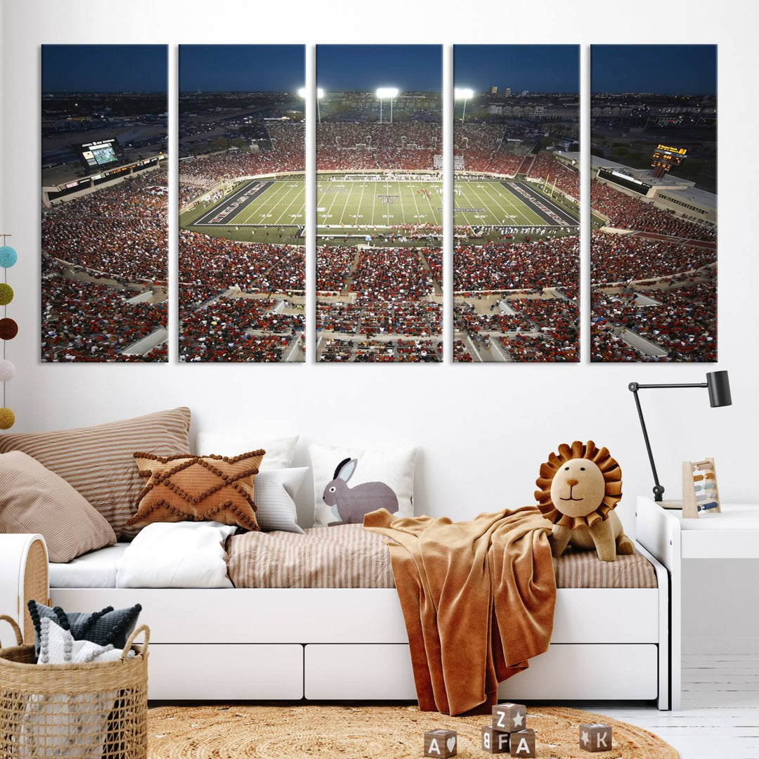 Texas Tech Red Raiders Football Team Print - Lubbock Jones AT&T Stadium Wall Art Canvas Print