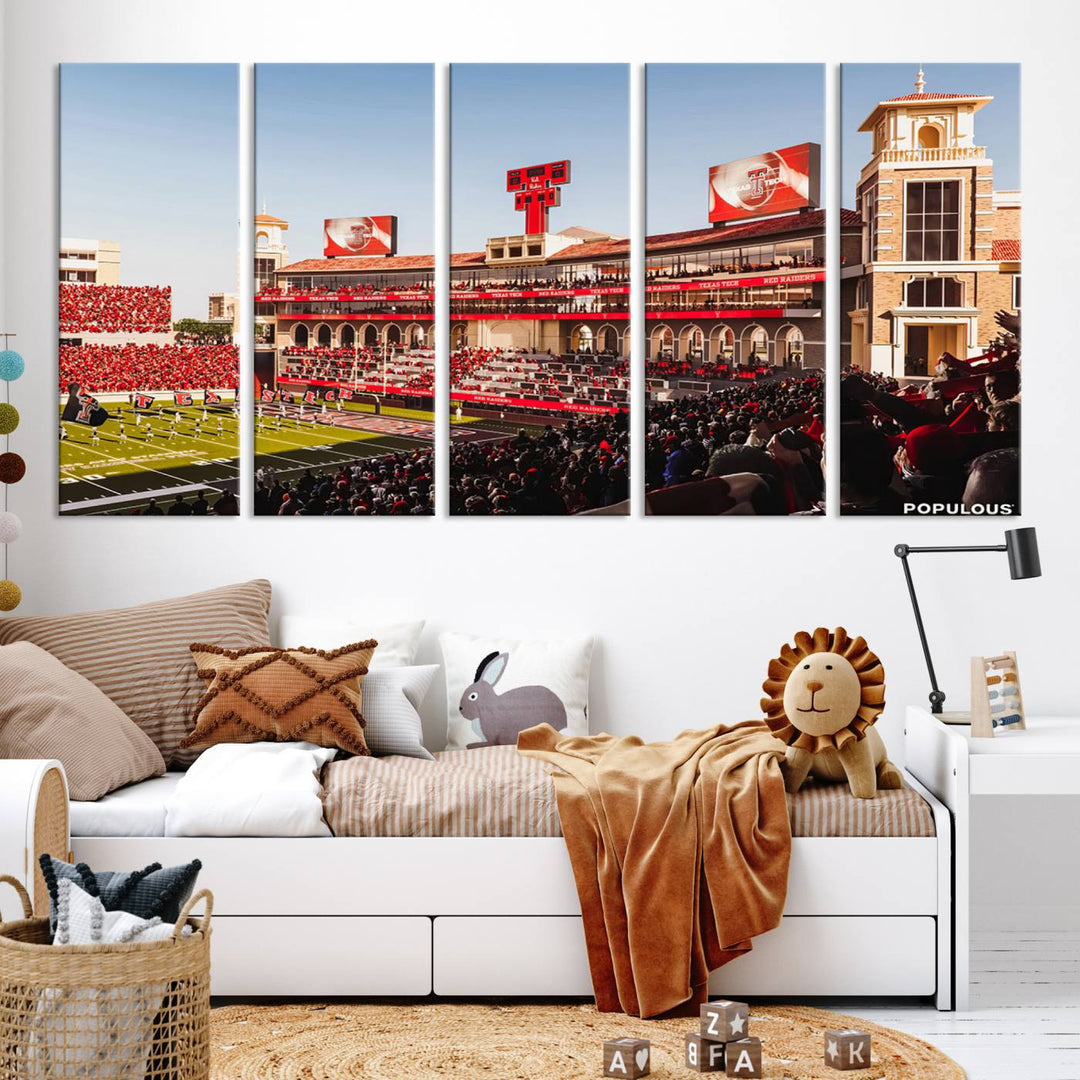 Texas Tech Red Raiders Football Team Print - Lubbock Jones AT&T Stadium Wall Art Canvas Print