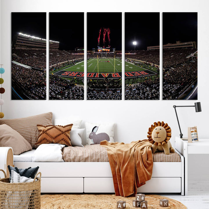 Texas Tech Red Raiders Football Team Print - Lubbock Jones AT&T Stadium Wall Art Canvas Print