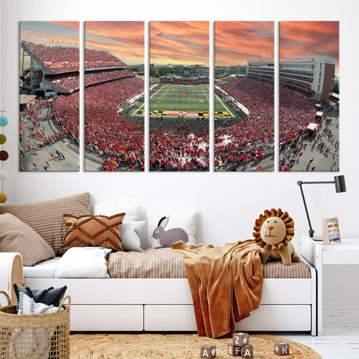 University of Maryland Terrapins Football Team Print - College Park SECU Stadium Wall Art Canvas Print