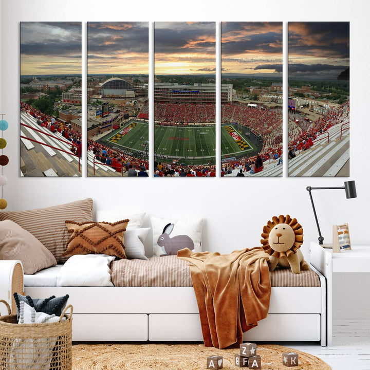 University of Maryland Terrapins Football Team Print - College Park SECU Stadium Wall Art Canvas Print