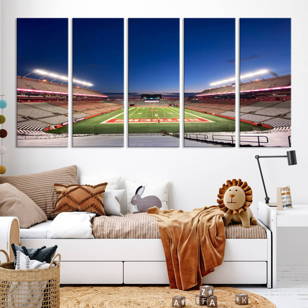 Rutgers Scarlet Knights Football Team Print - Piscataway SHI Stadium Wall Art Canvas Print