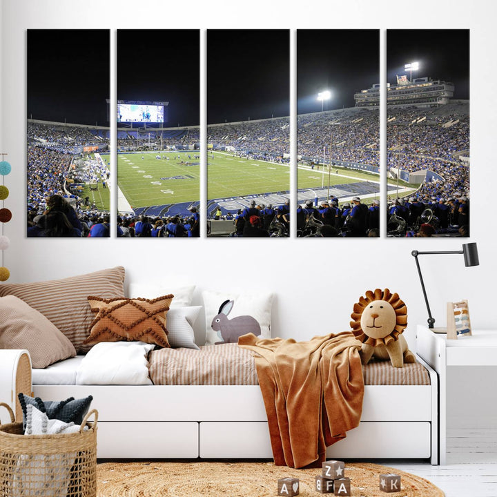 University of Memphis Tigers Football Team Print - Memphis Simmons Bank Liberty Stadium Wall Art Canvas Print